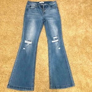 Women’s high waisted Wide leg Kancan Jeans